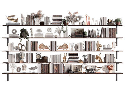 现代墙面装饰架、摆件组合