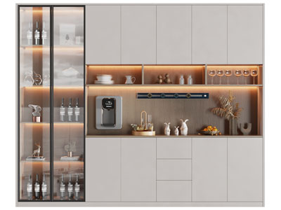 现代中间镂空酒柜3d模型 现代中间镂空酒柜