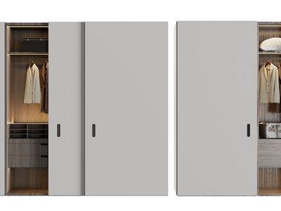 现代推拉门衣柜3d模型 现代推拉门衣柜