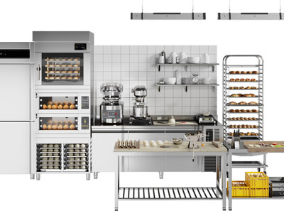 现代烘焙箱、操作台餐厨厨具设备