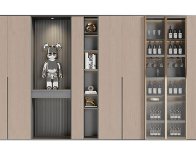 现代酒柜3d模型 现代酒柜