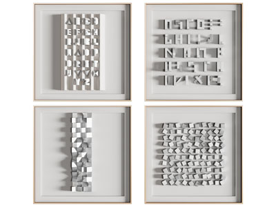 现代立体字母装饰挂画3d模型 现代立体字母装饰挂画