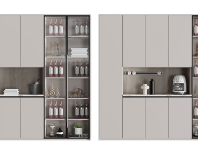 现代酒柜3d模型 现代酒柜