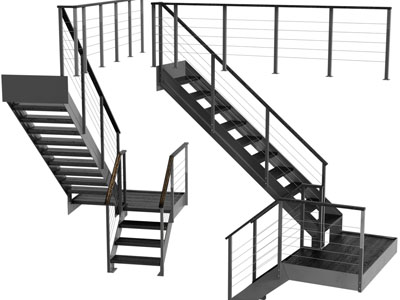 现代黑色金属旋转楼梯3d模型 现代黑色金属旋转楼梯
