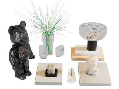 现代暴力熊、装饰品摆件组合