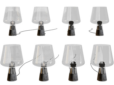 现代玻璃灯罩台灯