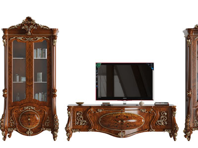 欧式雕花古典电视柜、边柜