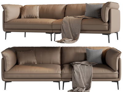 现代布艺双人沙发3d模型 现代布艺双人沙发