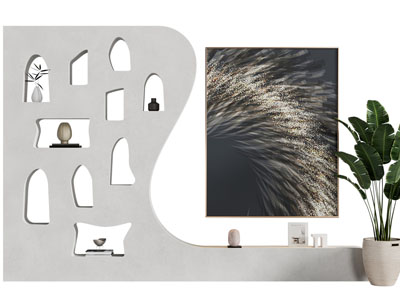 侘寂风镂空装饰背景墙3d模型 侘寂风镂空装饰背景墙