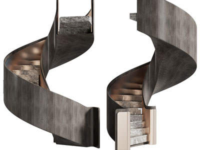 现代旋转楼梯3d模型 现代旋转楼梯