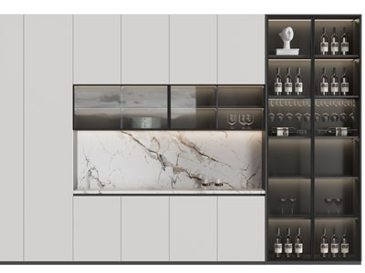 现代酒柜3d模型 现代酒柜
