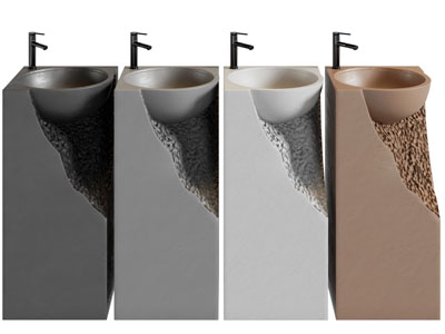 现代洗手盆、水龙头