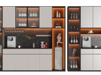 现代酒柜3d模型 现代酒柜