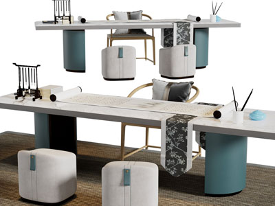 新中式书桌椅组合