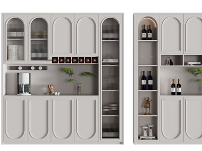法式酒柜3d模型 法式酒柜