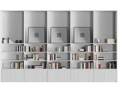 现代开放式书柜