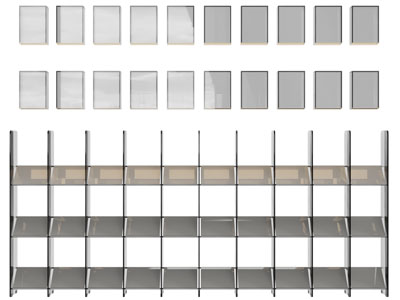 现代开放式玻璃展柜、收纳柜