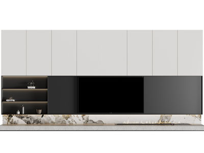 现代电视背景墙3d模型 现代电视背景墙