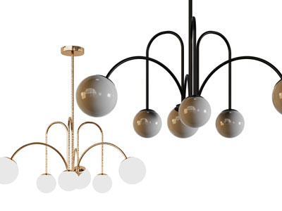 现代球形灯罩吊灯