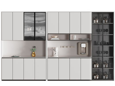 现代酒柜3d模型 现代酒柜