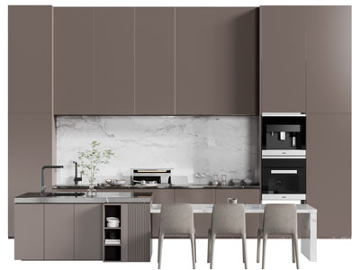 现代整体中岛餐桌椅、橱柜