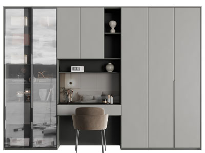 现代装饰梳妆台的衣柜3d模型 现代装饰梳妆台的衣柜