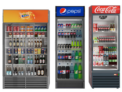 现代商用玻璃柜门的冰柜、饮料柜冰箱