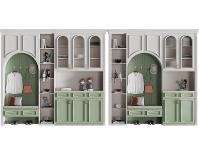 美式带卡座的鞋柜