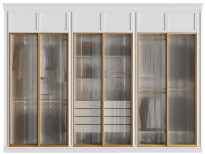 现代玻璃柜门衣柜3d模型 现代玻璃柜门衣柜