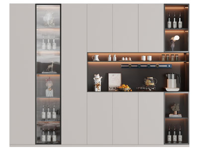 现代酒柜3d模型 现代酒柜