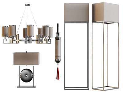 新中式吊灯、落地灯