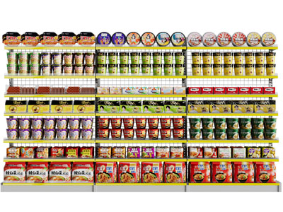 现代方便面货架3d模型 现代方便面货架