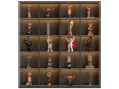 现代奖状奖杯收纳展柜