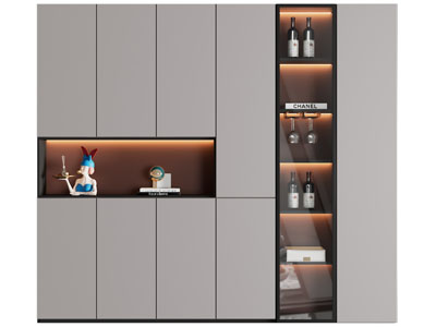 现代酒柜3d模型 现代酒柜