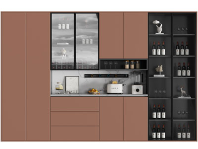 现代酒柜3d模型 现代酒柜