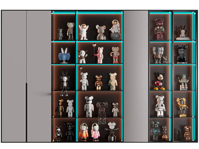 现代卡通玩具公仔装饰柜