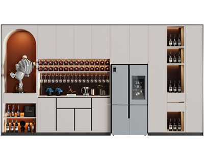 现代酒柜3d模型 现代酒柜