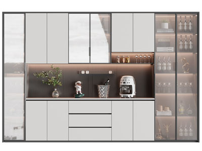 现代酒柜3d模型 现代酒柜
