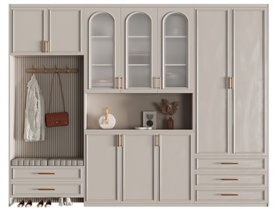 法式带卡座的鞋柜