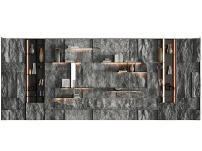 现代可收纳的文化石背景墙3d模型 现代可收纳的文化石背景墙