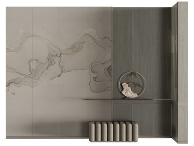 新中式背景墙3d模型 新中式背景墙