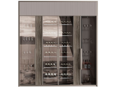 现代玻璃柜门酒柜3d模型 现代玻璃柜门酒柜