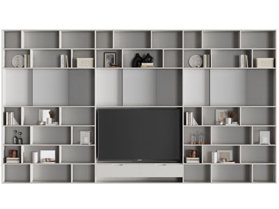 现代开放式装饰柜电视背景墙3d模型 现代开放式装饰柜电视背景墙