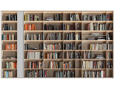 现代开放式实木书柜