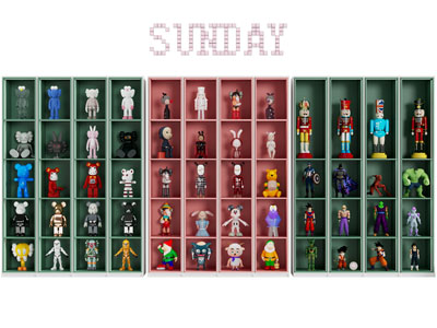 现代kwas公仔、玩具手办装饰柜