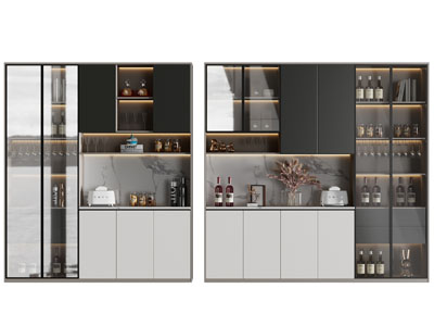现代酒柜3d模型 现代酒柜