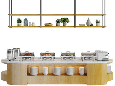 现代自助餐取餐台、操作台