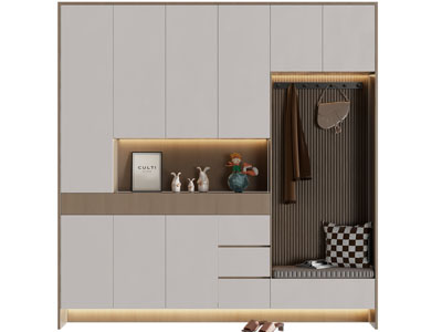 现代撞色卡座鞋柜