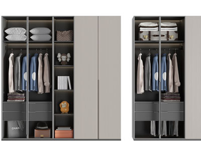 现代半开放式衣柜3d模型 现代半开放式衣柜