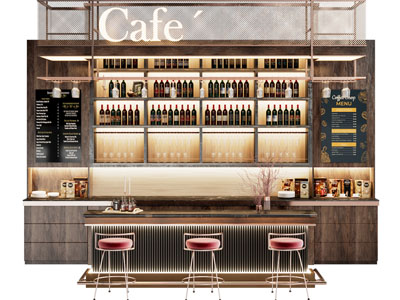 工业风loft咖啡馆吧台